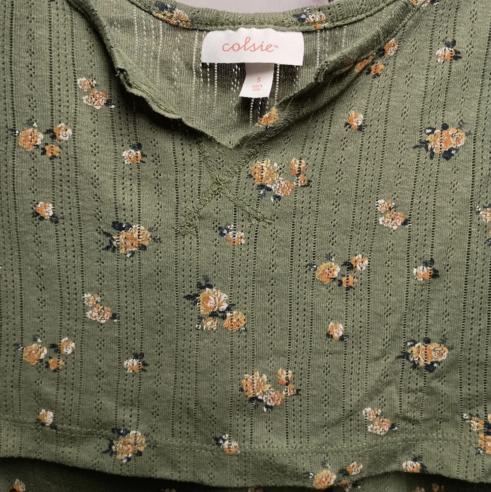 Colsie Green Floral‎ 2pc Sleepset
